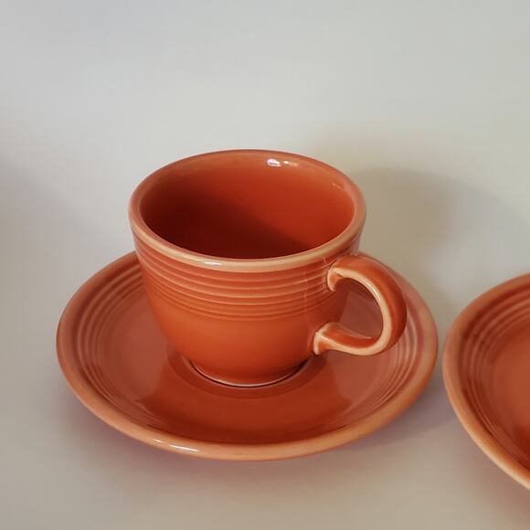 Fiestaware Small 6 Oz mug and matching saucer Set of 2 **one small chip - Picture 10 of 10